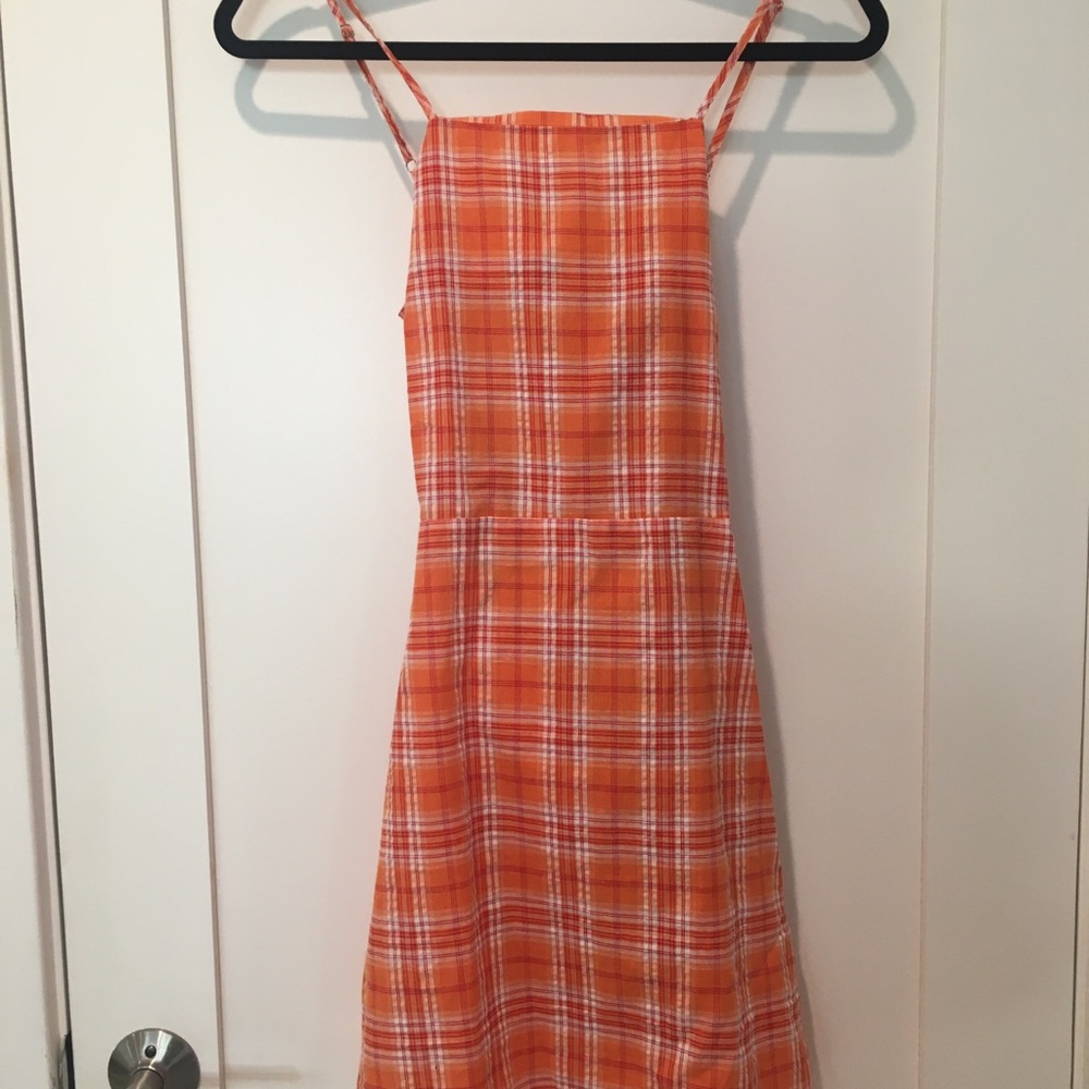 NWT - MISSGUIDED Plaid Open Back Dress